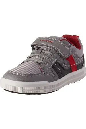 Geox J Arzach Boy, Scarpe da Ginnastica, Grigio/Rosso, 31 EU