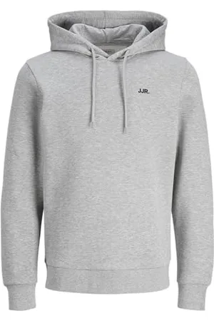 JJ Jrebrebel Logo Sweat Hood Noos Felpa con Cappuccio, (Light Grey Melange), M Uomo