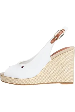 Tommy Hilfiger Donna Espadrillas Wedge Flag High Slingback con Cinturino alla Caviglia, (Black), 41
