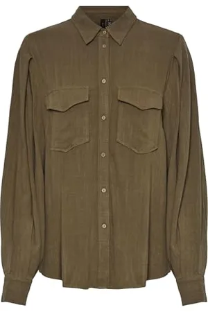 Y.A.S Viggi LS Noos-Maglietta Blouse, Grigio, S Donna