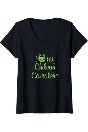 Hip Donna I Love My Corralero Horse Show Trainer cileno Maglietta con Collo a V