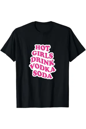 College Le ragazze calde bevono la soda della vodka Maglietta