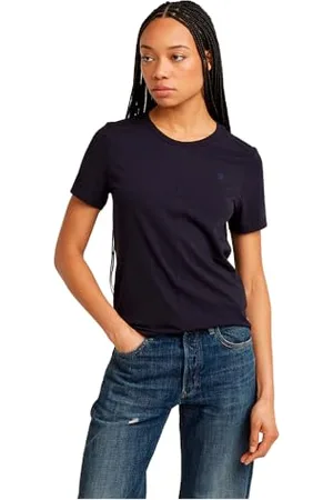 G-Star Donna Overdyed Front Seam Top, (osaka blue D24499-4107-3873), S