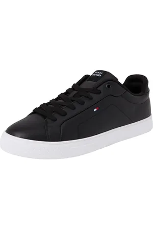 Tommy Hilfiger Uomo Sneakers Court Icon in Pelle, (Black), 44 EU