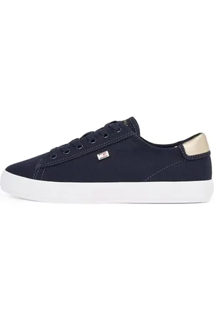 Tommy Hilfiger Donna Sneakers Vulcanizzate Canvas Lace Up Eleganti, Blu (Space Blue), 41