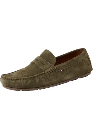 Tommy Hilfiger Mocassini in Pelle Scamosciata Uomo, Verde (Army Green), 44