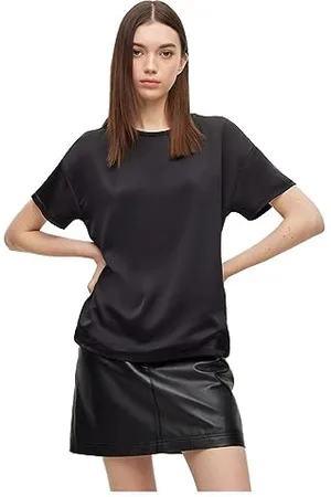 HUGO BOSS Equipaggio Intelligente Camicia, Nero 1, L Donna
