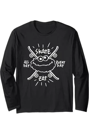 Sesamstraat Skate All Day Every Day White, Maglia a Manica