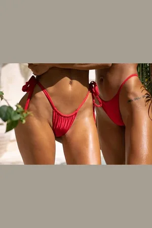 FAE Birdie Bottoms Hibiscus, Medium Bikini, , M Women