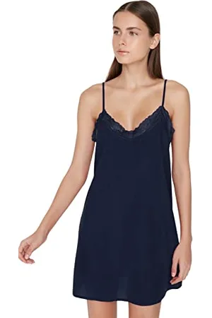 Trendyol Relaxed Fit Woven Nightgown Women Homewear Mini Shift Camicia da Notte Tessuta vestibilità Rilassata, , 38 EU Donna