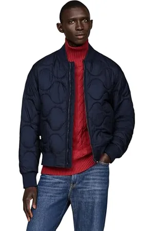 Tommy Hilfiger Uomo Giacca Trapuntata Onion Quilted Bomber Giacca da Mezza Stagione, (Desert Sky), L