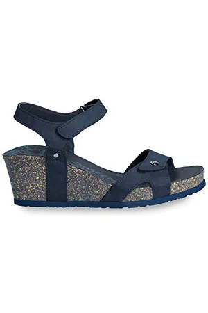 Panama Jack Julia Basics, Sandali con Cinturino alla Caviglia Donna, Blu (Marino B10), 40 EU