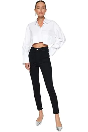 Trendyol Black High Waist Jegging Jeans Twoaw24je00264, , 40 Donna