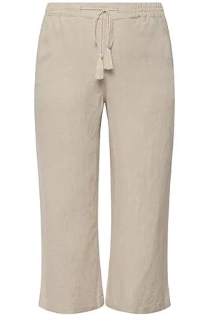 Ulla Popken Pantaloni in Lino 7/8, , 52-54 Donna