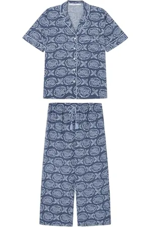 Women secret Classic Blue Paisley Capri Pyjamas Set di Pigiama, , L Donna