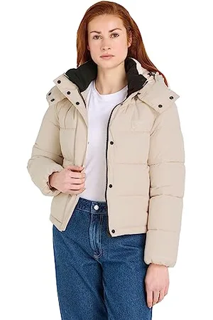 Calvin Klein Jeans Giacca Donna Monologo Short Puffer Giacca Invernale, (Putty ), L