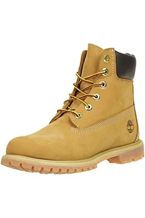 Timberland 6 Inch Premium Waterproof, Stivali Stringati Donna, Giallo (Wheat Nubuck), 35.5 EU