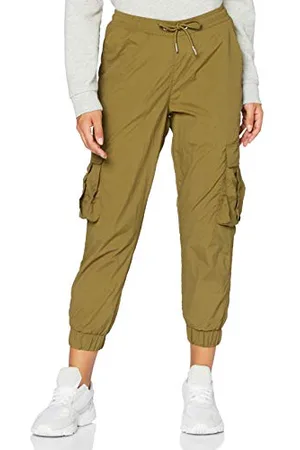 Urban classics Pantaloni cargo da donna a vita alta, in nylon, Pantaloni, Donna, (Midground), XL