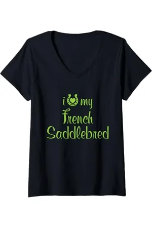 Hip Donna I Love My French Saddlebred Horse Show Trainer Maglietta con Collo a V