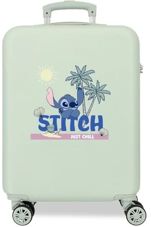 Disney Joumma Stitch Valigia Cabina Verde 38x55x20 cm Rigida 2 kg Lucchetto a Combinazione Laterale ABS 2 kg 35L Bagaglio a Mano