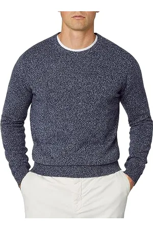 Hackett Hackett Equipaggio di LW Mouline Pullover, (Navy/Grigio), S Uomo