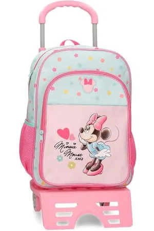 Disney Joumma Bags, Minnie Imagine, Schulrucksack, Kinderrucksack, aus Polyester, breite verstellbare Schulterriemen, oberer Griff Zum Aufhängen., , Zaino 40 + carrello