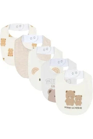 chicco Bavaglie Neonato e Neonata, Set di 5 Bavaglie 100% Cotone, Unisex Bambino e Bambina 0-24 Mesi, Designed in Italy