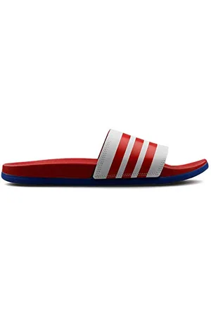 adidas Adilette Comfort, Ciabattine Uomo, Ftwr White/Scarlet/Team Royal Blue, 42 EU
