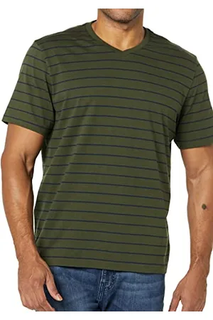 Amazon Confezione da 2 Magliette con Scollo a V a Maniche Corte vestibilità Slim Uomo, Pacco da 2, , M