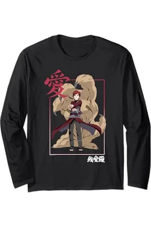 Naruto Shippuden Gaara Kanji Telaio Maglia a Manica