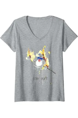 Ghostbusters Donna Stay Puft arrosto illustrazione Maglietta con Collo a V