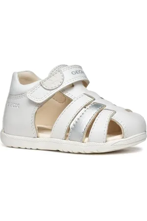 Geox B Sandal Macchia Gir, Bimba 0-24, White/Silver, 21 EU