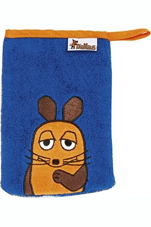 Playshoes Unisex Kinder Frottee-Waschhandschuh, Guanto da bagno Unisex - Bambini e ragazzi, (11 - Marine Maus), 15x20 cm