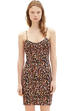 TOM TAILOR 1036808 Vestito, 31952-Stampa Fiore Nero, L Donna