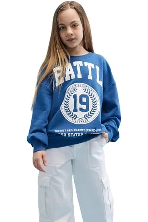 DeFacto Felpa per ragazze - Comodi pullover e maglioni in pile per bambini - Pullover e felpe per ragazze