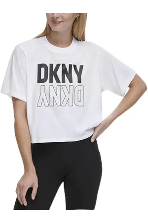 DKNY Reflect Logo Boxy Crop Shirt T, , S Donna