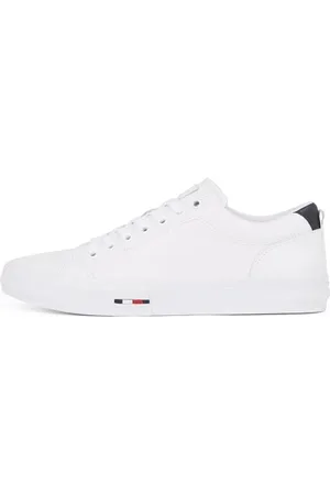 Tommy Hilfiger Uomo Sneakers Vulcanizzate Street Patch Profilo Basso, Bianco (White/Desert Sky), 45 EU