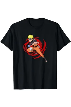 Naruto Shippuden on Red Swirl Anime Maglietta