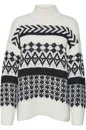 VERO MODA Vmample LS Ga Boo-Pullover a Collo Alto Maglione Lavorato a Maglia, , S Donna