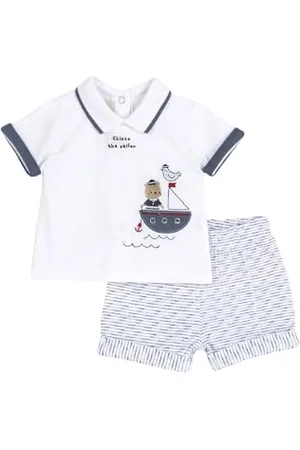 chicco Completo Neonato e Neonata, con Maglietta e Pantaloncini Eleganti, Ideale per Feste ed Eventi, Designed in Italy, Abbigliamento Neonato e Neonata 0-24 Mesi