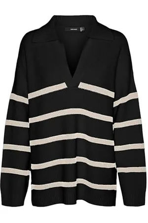 VERO MODA Vmluna Ga Boo-Maglia a Maniche Lunghe con Scollo a V Maglione Lavorato, , M Donna