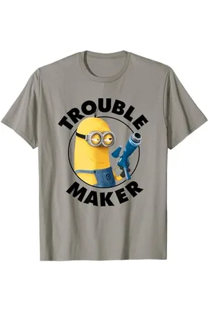 Minions Despicable Me Tim Troublemaker Black Text Maglietta