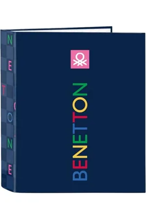 Safta BENETTON DAMERO - Cartella a 4 anelli, ideale per bambini di diverse età, comoda e versatile, qualità e resistenza, 27 x 6 x 33 cm, , M, Casual