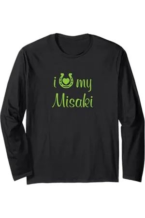 Hip Istruttore di equitazione con cavalli I Love My Misaki Horse Maglia a Manica