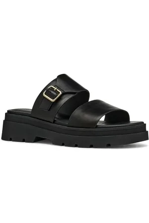 Geox D ADACTER S A, Sandalo Piatto Donna, Black, 37 EU