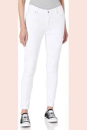 FIND Dc5468a Jeans Skinny, (Bianco), 30W x 32L Donna