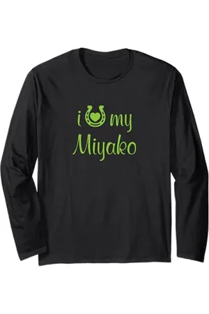 Hip Istruttore di equitazione con cavalli I Love My Miyako Horse Maglia a Manica