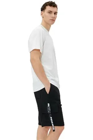 Koton Cargo Shorts Pockets Button Ribbed Pantaloncini, (999), S Uomo