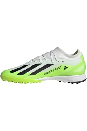 adidas X Crazyfast.3 Turf Boots, Scarpe da Calcio Unisex-Adulto, Cloud White/Core Black/Lucid Lemon, 44 2/3 EU