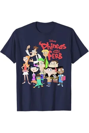 Disney Phineas And Ferb The Group Logo Maglietta